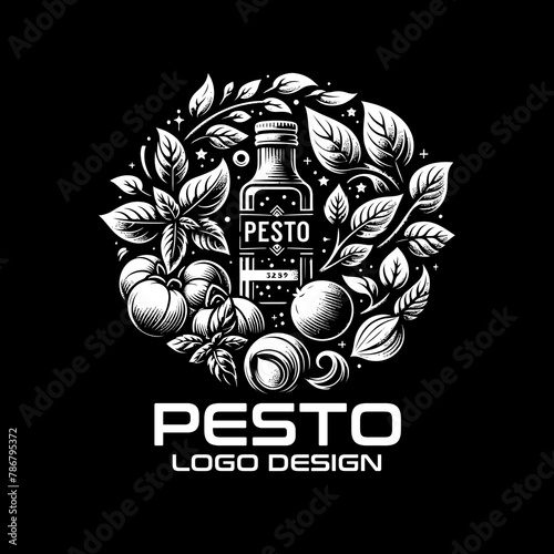 Pesto Sauce Vector Logo Design
