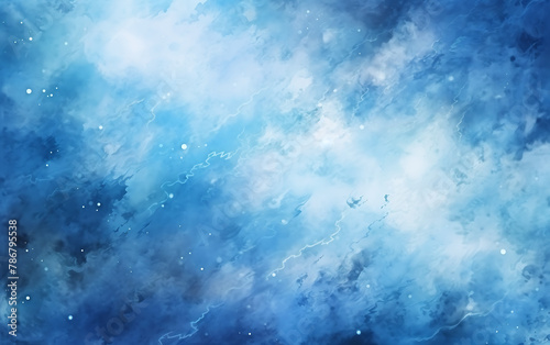Blue night sky with stars and nebula background. Vector illustration.