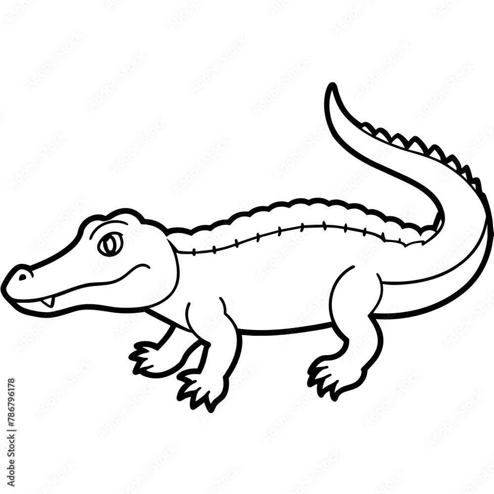 Obraz premium crocodile isolated on white mascot,crocodile silhouette,crocodile face vector,icon,svg,characters,Holiday t shirt,black crocodile face drawn trendy logo Vector illustration,crocodile line art on a whi
