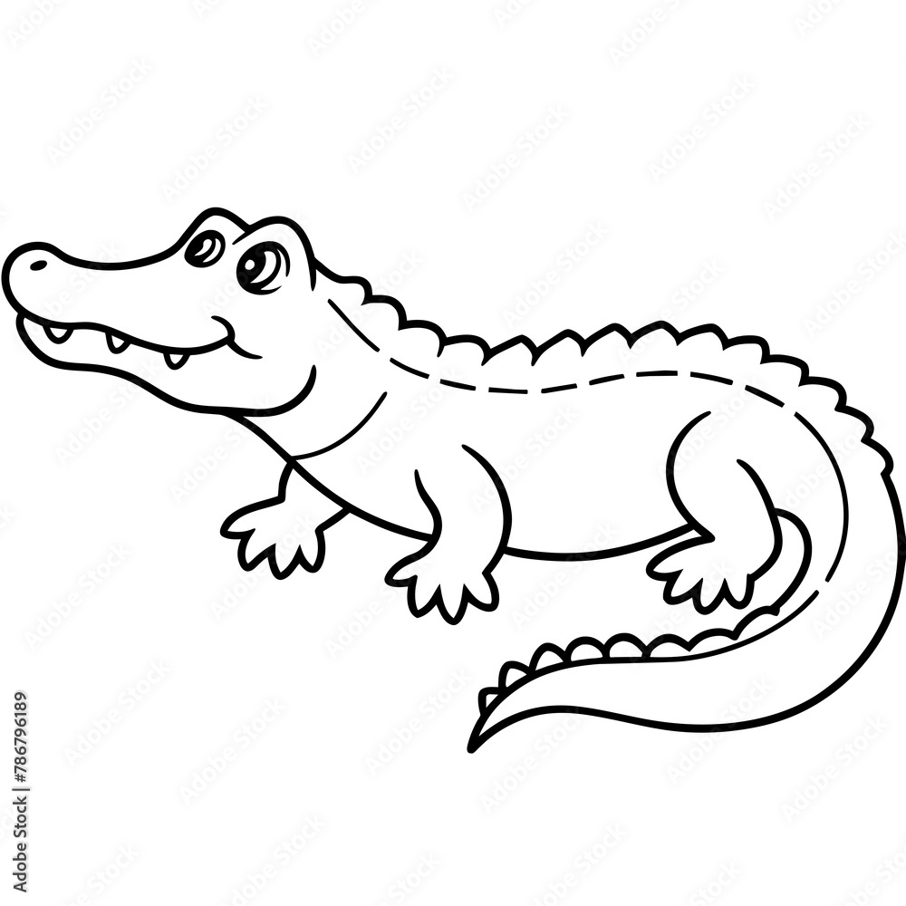 Obraz premium crocodile isolated on white mascot,crocodile silhouette,crocodile face vector,icon,svg,characters,Holiday t shirt,black crocodile face drawn trendy logo Vector illustration,crocodile line art on a whi
