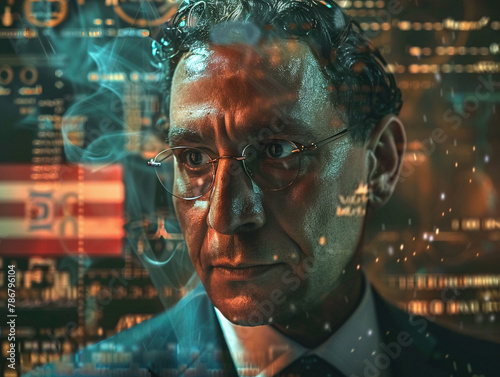 Wallpaper Mural A theatrical poster for an AI conglomerate in Asia highlighting "AI" and software development Torontodigital.ca