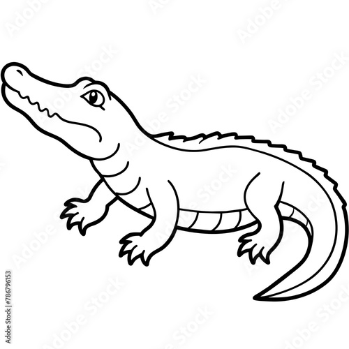 crocodile isolated on white mascot,crocodile silhouette,crocodile face vector,icon,svg,characters,Holiday t shirt,black crocodile face drawn trendy logo Vector illustration,crocodile line art on a whi © SK kobita