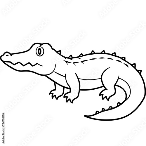 crocodile isolated on white mascot,crocodile silhouette,crocodile face vector,icon,svg,characters,Holiday t shirt,black crocodile face drawn trendy logo Vector illustration,crocodile line art on a whi © SK kobita