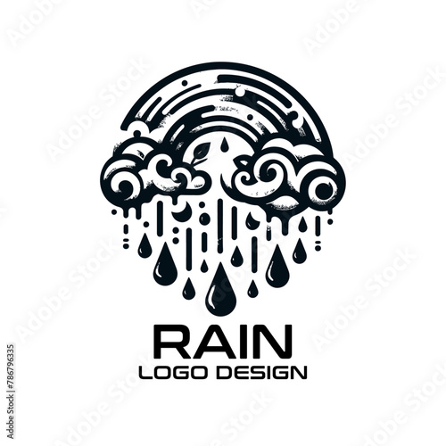 Raining Vector Logo Design