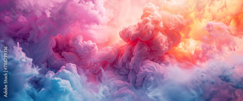  A pastel color cloud background emerges, evoking the gentle diffusion of ink in water. Through the lens of an HD camera, the delicate pastel hues blend seamlessly.