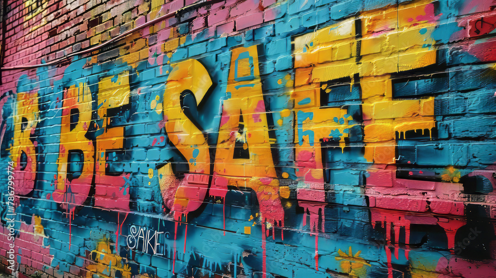 Obraz premium vector 3d realistic graffiti, urban street art style.generative ai