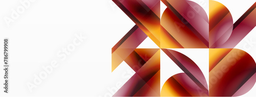 A vibrant geometric pattern featuring triangles in shades of magenta, peach, and carmine on a white background, resembling petals of a terrestrial plant. A beautiful art piece