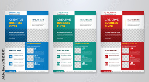 set of business flyer template design with abstract concept and minimalist layout