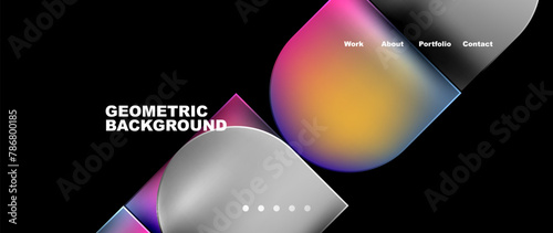 A skyinspired geometric background in various shades of violet, magenta, and electric blue circles on a black backdrop, resembling an astronomical event