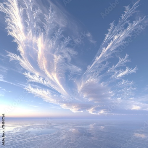 A 3D cirrus cloud wispy and delicate