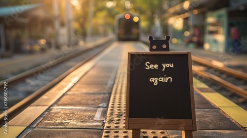 Vintage Railway Goodbye: Handwritten 