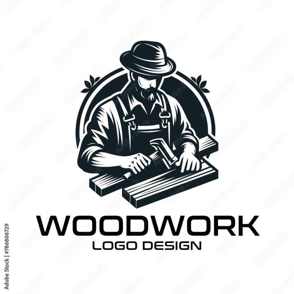 Woodwork Vector Logo Design Woodwork Vector Logo Design