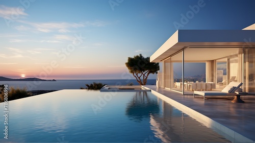 Luxury minimalist house with swimming pool and beautiful sea view  © Wajid