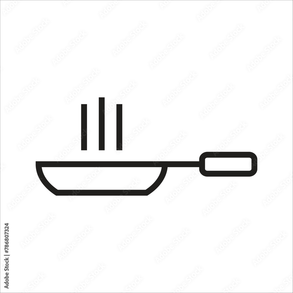 friying pan vector icon line template friying pan vector icon line template