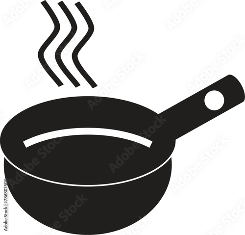 friying pan vector icon line template