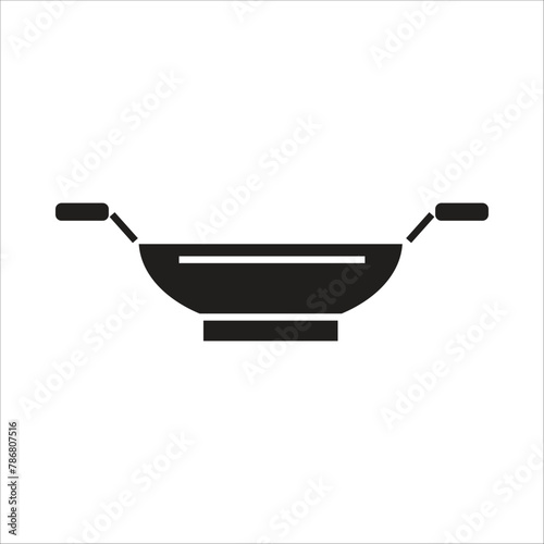 friying pan vector icon line template