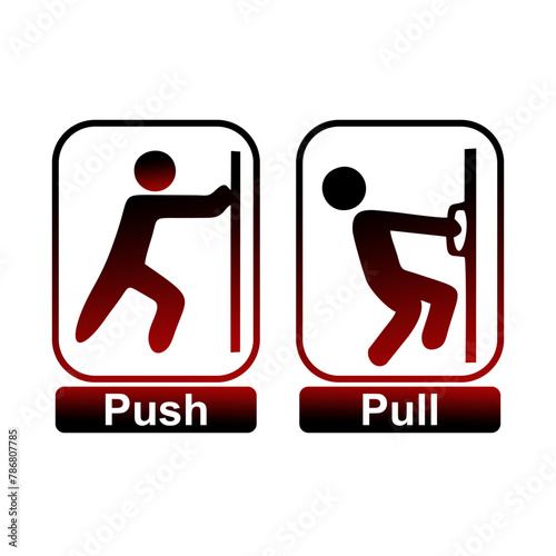 Push door icon and Pull door icon
