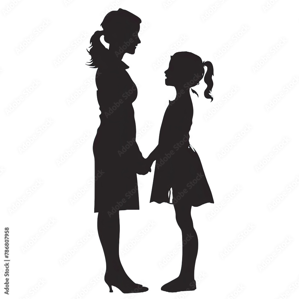 silhouette of a couple illustration png isolated on white background