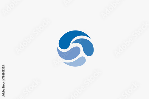 Illustration vector graphic of  blue water abstract circle. Good for logo