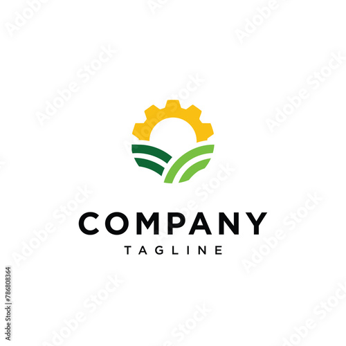 Mechanical machine farm logo icon vector template.eps