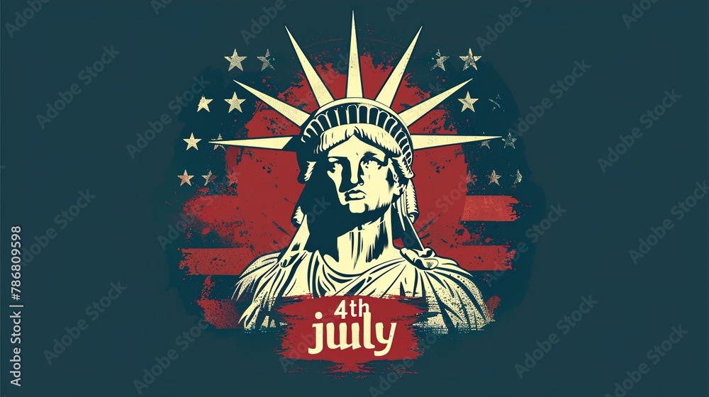 4th july, independence day of US. vector illustration.