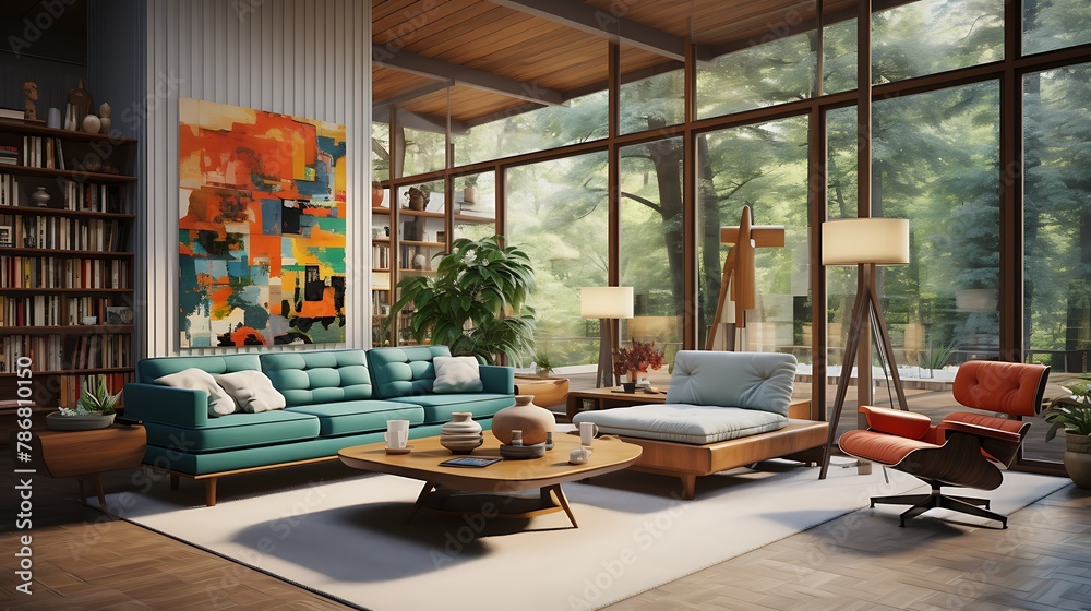 Mid-Century Modern Style Living Room  