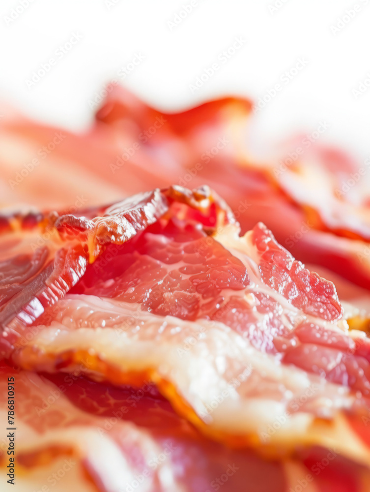 Obraz premium bacon close up bright background,generative ai