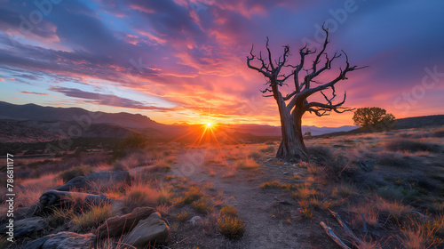 Searing Skies: Arizona Sunset Paints the Frontier in Dramatic Colors photo
