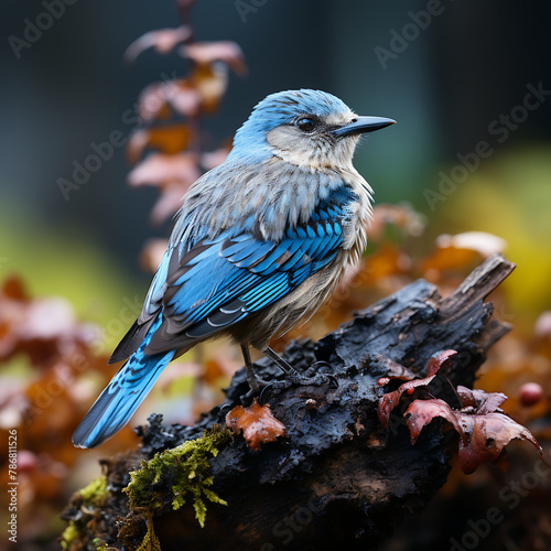 Blue Jay perched on a log © Laik Alam