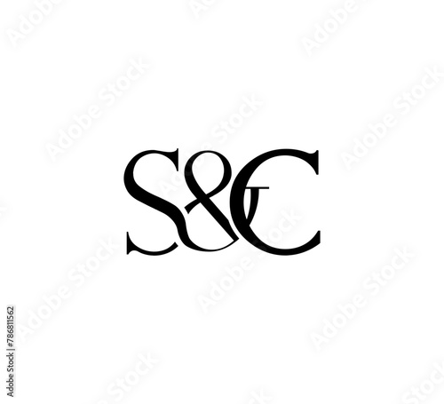 Initial Letter Logo. Ampersand Symbol. Logotype design. Simple Luxury Black Flat Vector SC