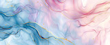 Soft pastel waves of blue and pink watercolor paint gracefully intertwine, creating a soothing and elegant backdrop.