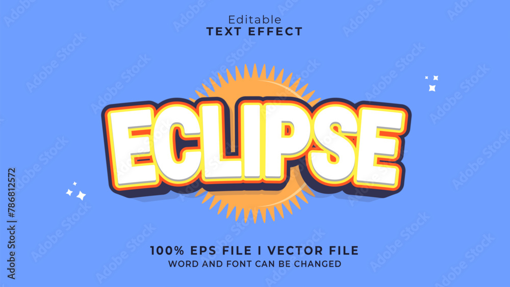 editable eclipse text effect.typhography logo
