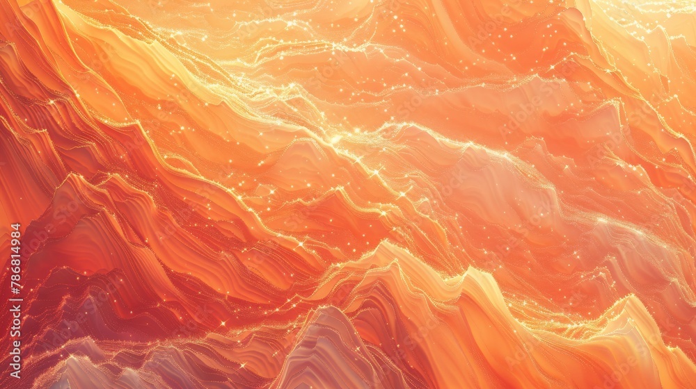 the serene tranquility of an abstract space landscape, awash in soft orange hues that shimmer and shine like distant stars the serene tranquility of an abstract space landscape, awash in soft orange hues that shimmer and shine like distant stars