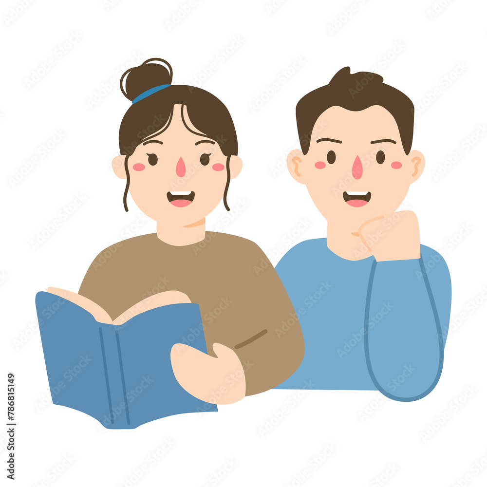 Obraz premium People reading books concept love for literature