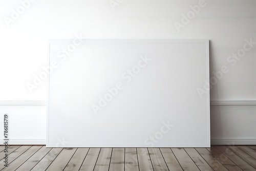 Blank white board on the wall