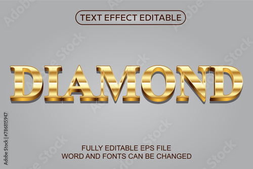 3D TEXT EFECT DIAMOND VECTOR EDITABLE