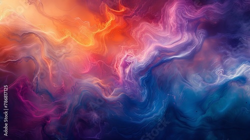 Visualize an abstract realm where multicolored waves flow and merge, forming a dynamic sea of colors that seem to defy the laws of physics and reality.