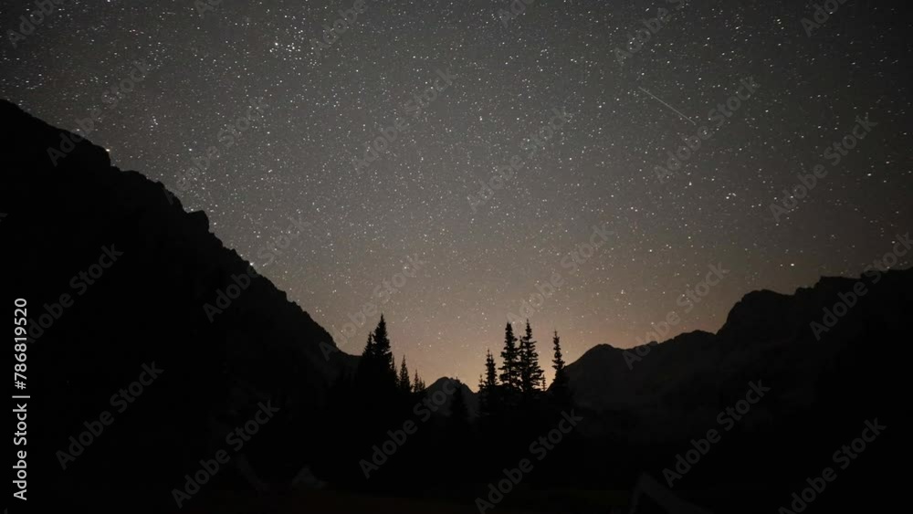 A timelapse of the stars and mountains at high elevation in the Fall in Montana A timelapse of the stars and mountains at high elevation in the Fall in Montana