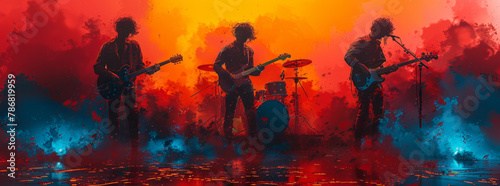 an icon for a band , the band plays shoegaze music, cool, chill out,generative ai photo