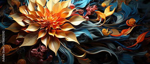 a large flower that is made of paper and is on display