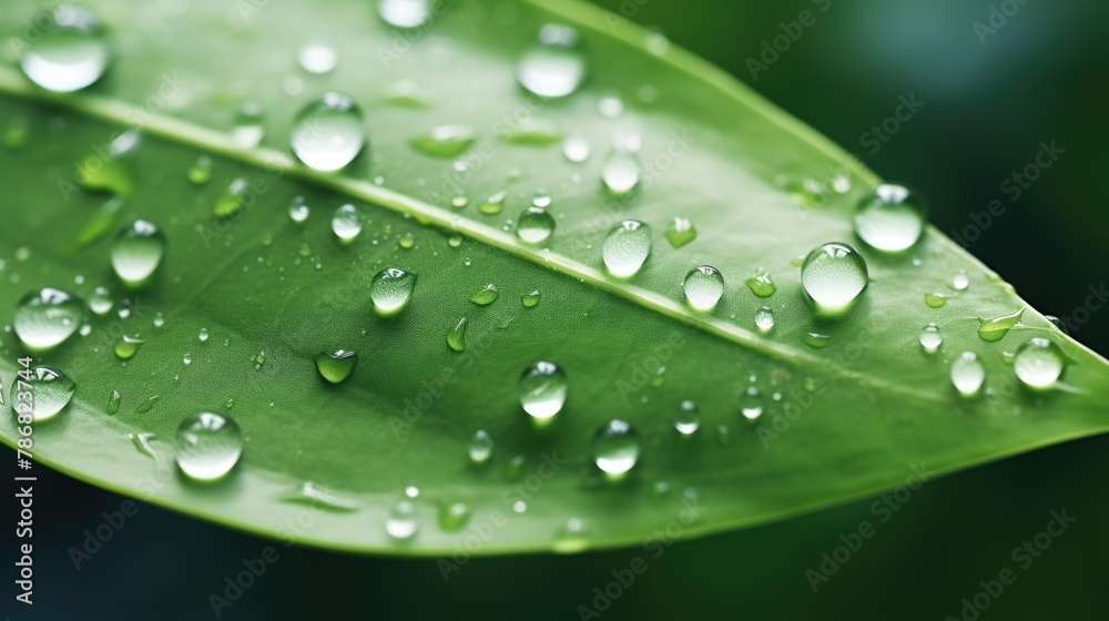 Leaf with water droplets on it Leaf with water droplets on it