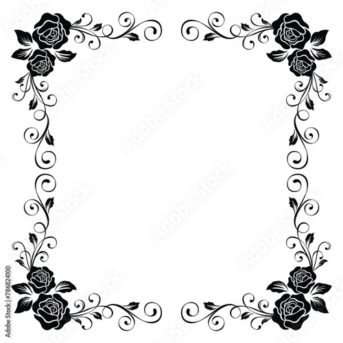 Vector floral classic ornament frame element