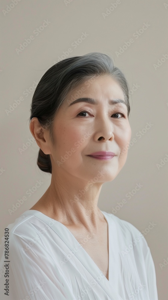 Portrait old lady healthy skin because skincare treatment atiageing Portrait old lady healthy skin because skincare treatment atiageing