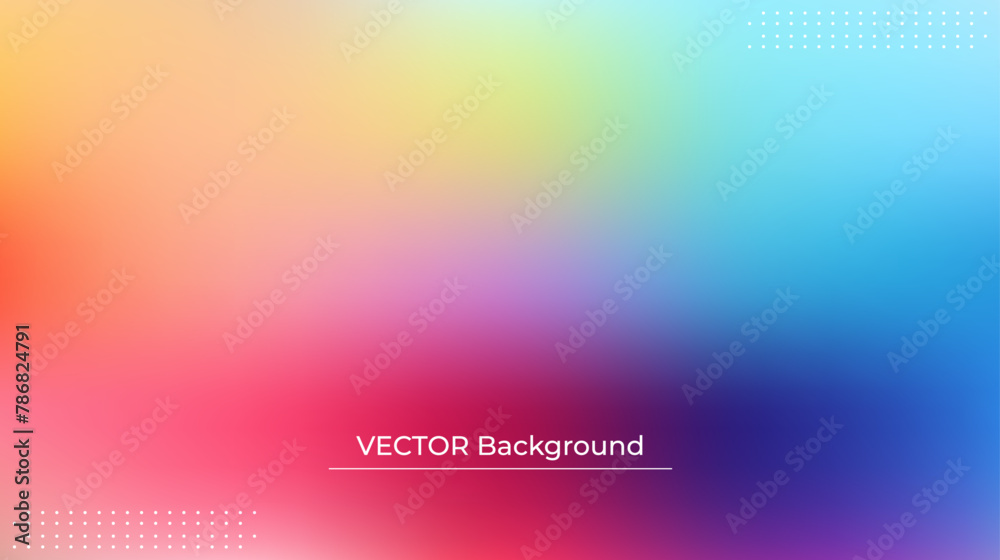 Smooth and blurry colorful gradient mesh background. Modern bright rainbow colors. Easy editable soft colored vector banner template. Premium quality Smooth and blurry colorful gradient mesh background. Modern bright rainbow colors. Easy editable soft colored vector banner template. Premium quality