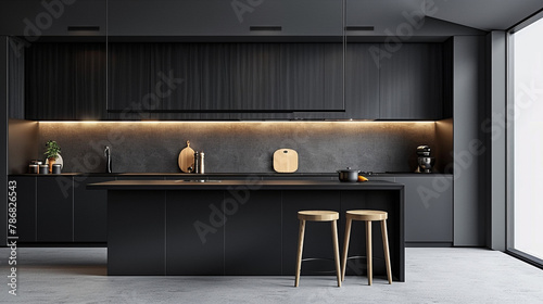 Creating a modern kitchen with sleek black and white minimalist aesthetics.