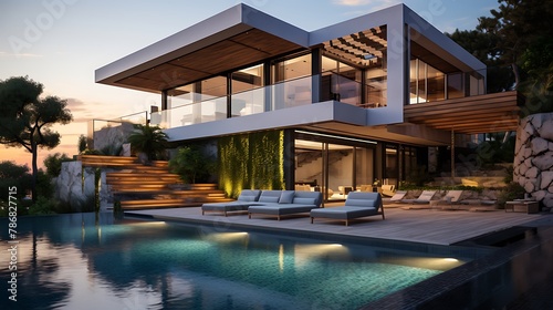 Modern house with infinity pool   © Wajid