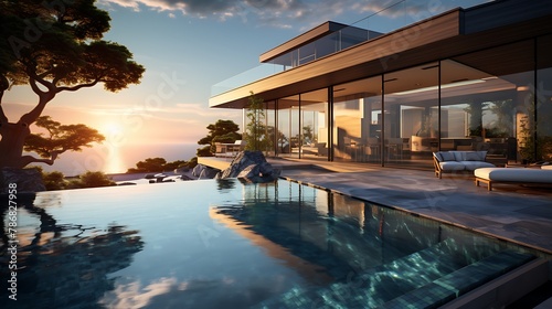 Modern house with infinity pool 