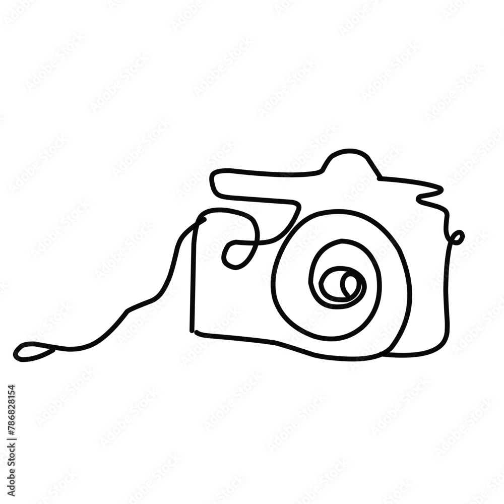 Camera single linear drawing