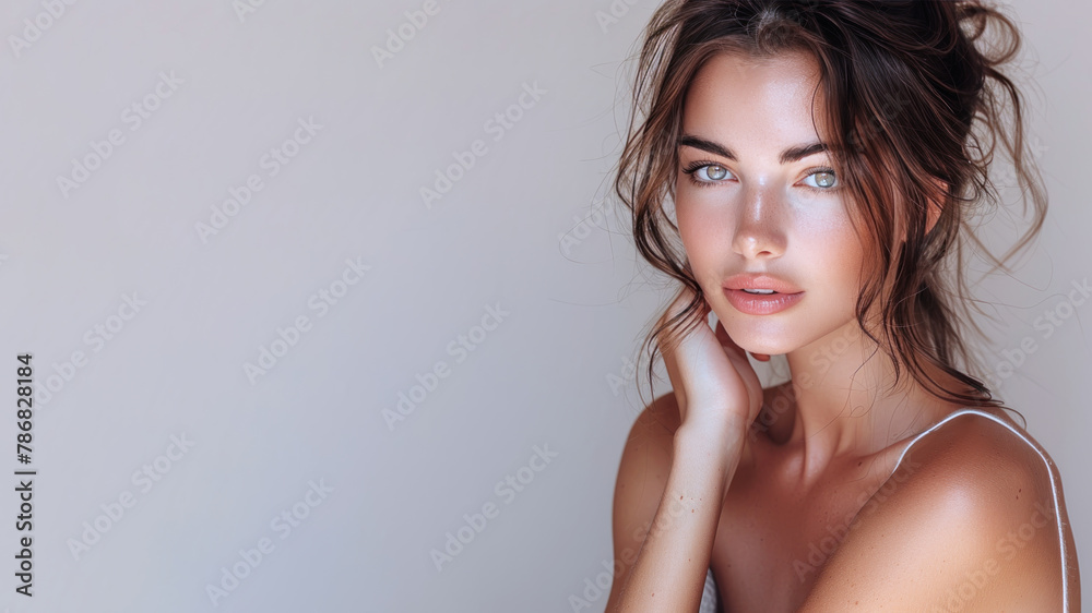Hispanic beauty model woman for skincare fashion cosmetic makeup treatment Hispanic beauty model woman for skincare fashion cosmetic makeup treatment