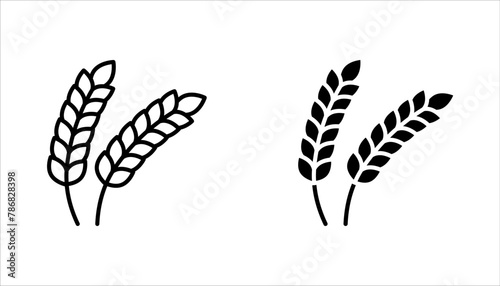 Farm wheat ears icon set. vector illustration on white background. eps 10 photo